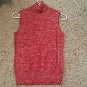 Red Sleeveless Turtleneck